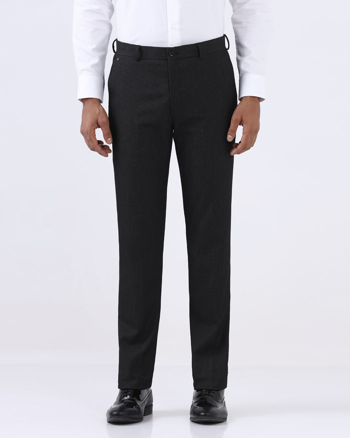 CLEAN FRONT SLIM FIT DOBBY TROUSER