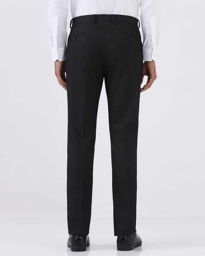 Charcoal Textured Formal Trouser - Fredious