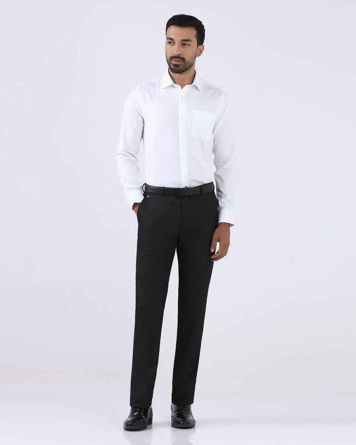 Charcoal Textured Formal Trouser - Fredious