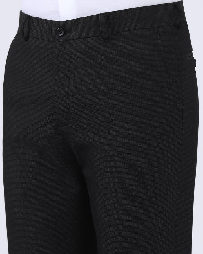 Charcoal Textured Formal Trouser - Fredious