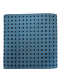 Chelsea Blue Quatrefoil Silk Pocket Square
