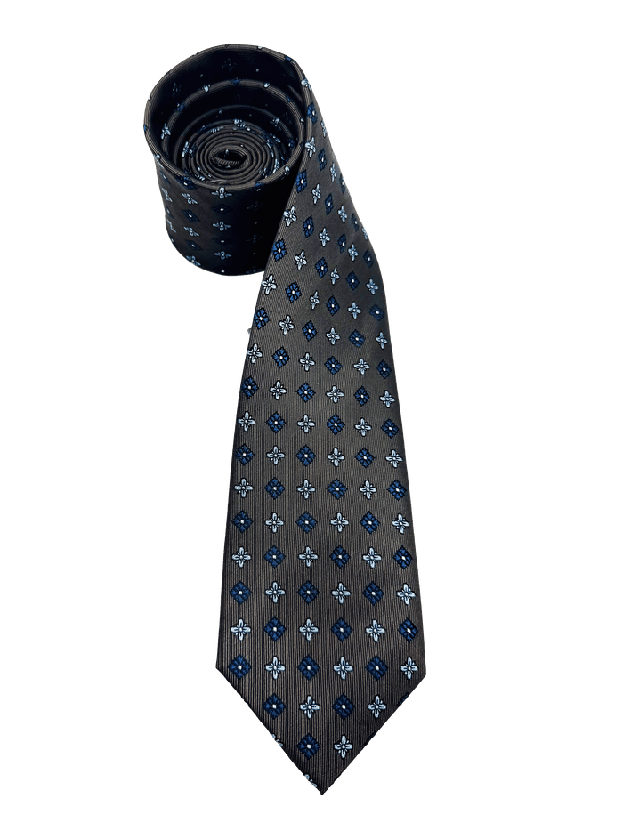 Chelsea Brown Quatrefoil Silk Tie