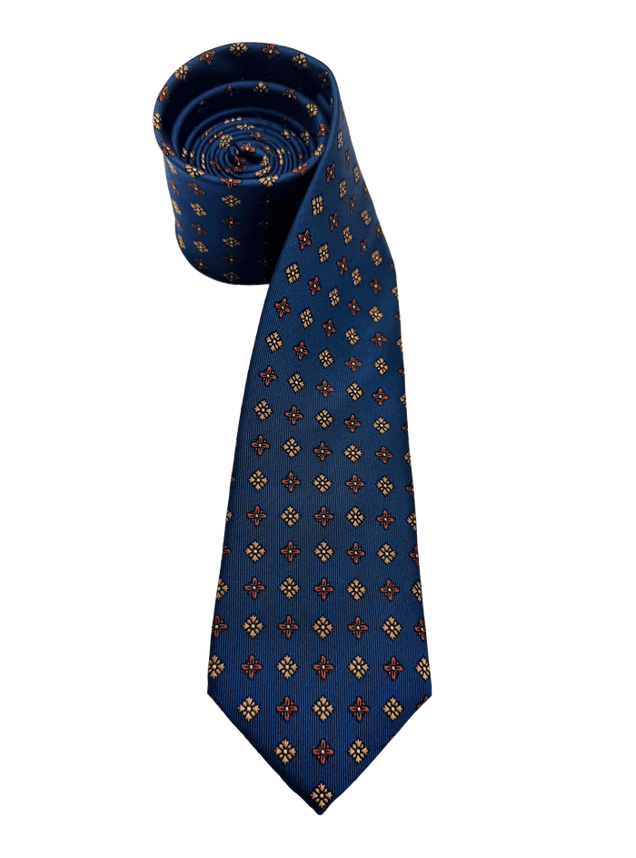 Chelsea Orange Quatrefoil Silk Tie