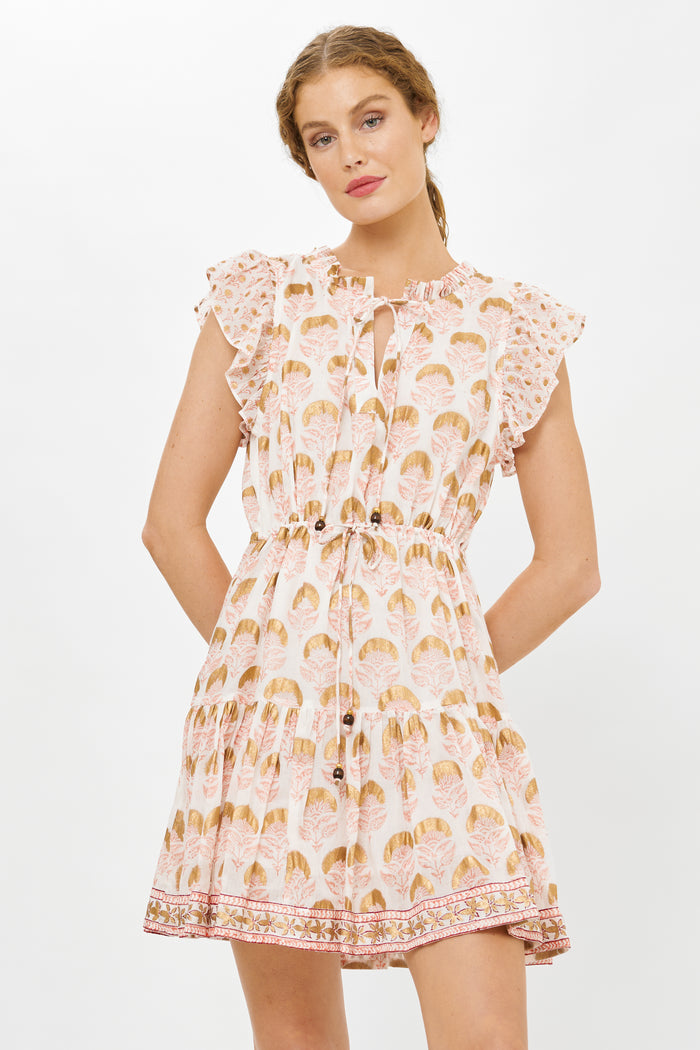 Cinched Flirty Short- Arbor Coral