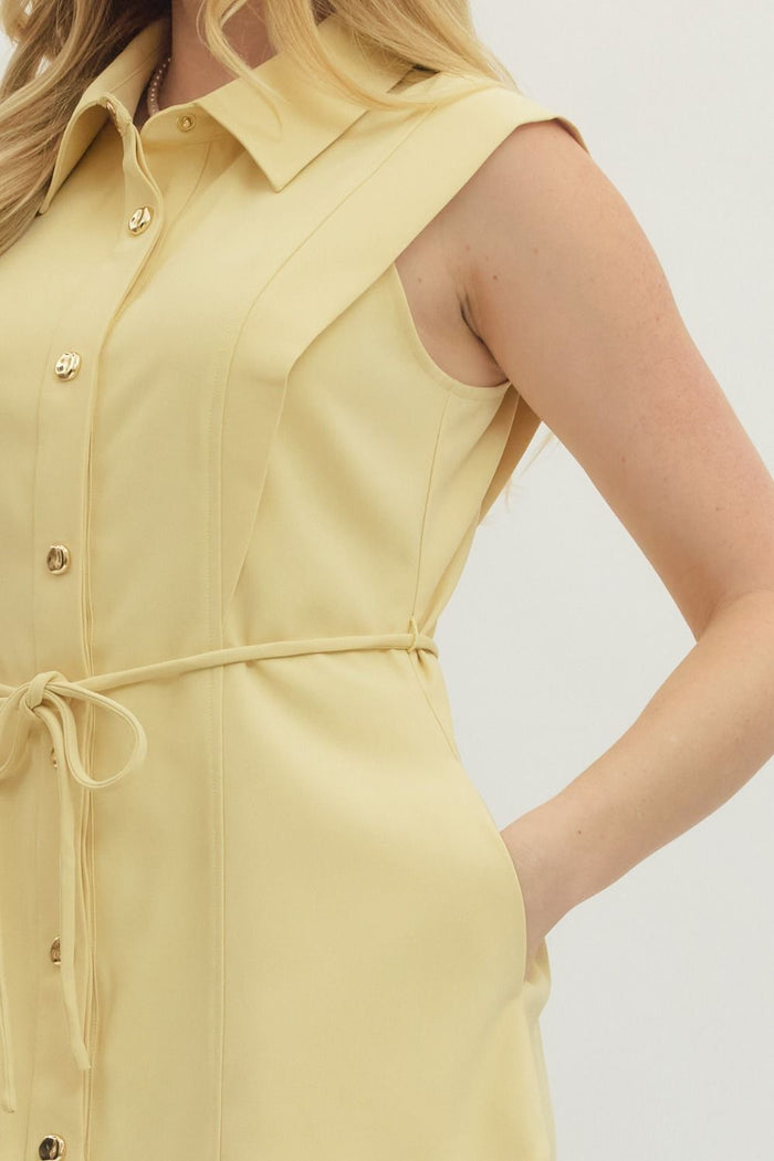 entro butter yellow dress details