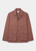 Clay Linen Blend Flap Pocket Jacket, Chore Jacket - SIRPLUS