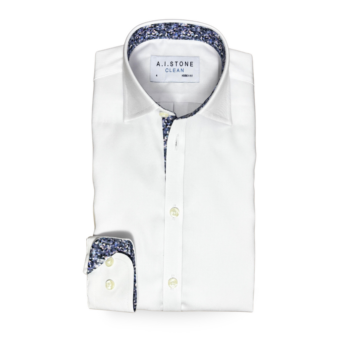 CLEAN Boys Twill NON IRON Cutaway Collar Shirt Long Sleeves Contrast 7