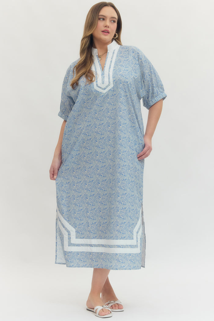 plus size entro midi dress