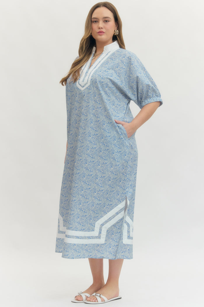 plus size entro floral midi dress