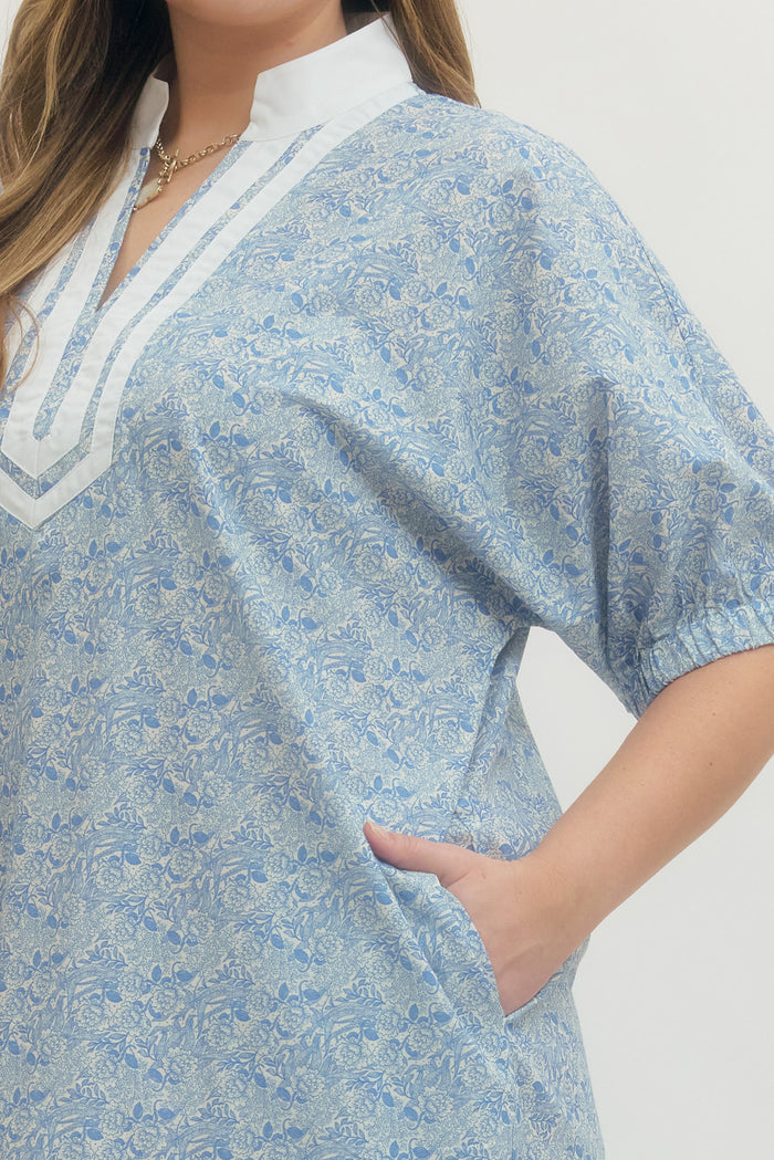 plus size entro midi dress with pockets