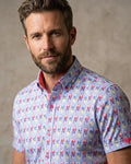 Colourful Vespa Print Short Sleeve Shirt