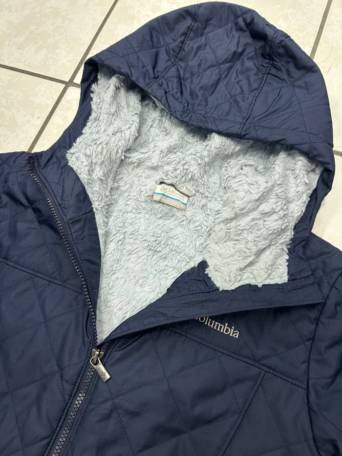 Columbia Dark Blue Puffer Jacket with Fleece Interior