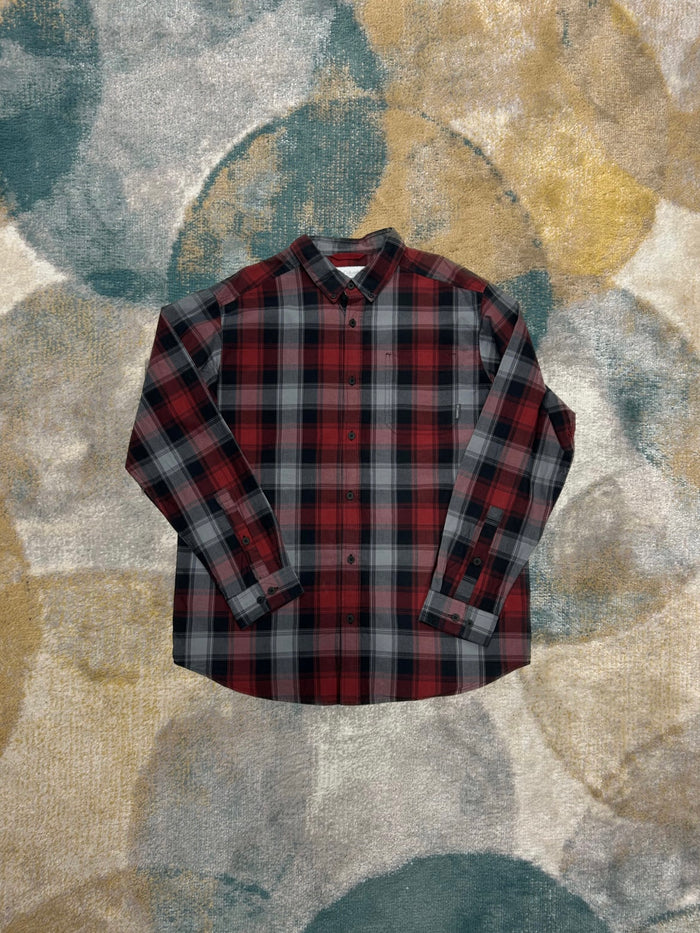 Columbia Red Grey and Black Checkered Shirt
