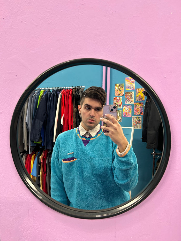 Columbia Teal Retro Fluffy Fleece Crewneck