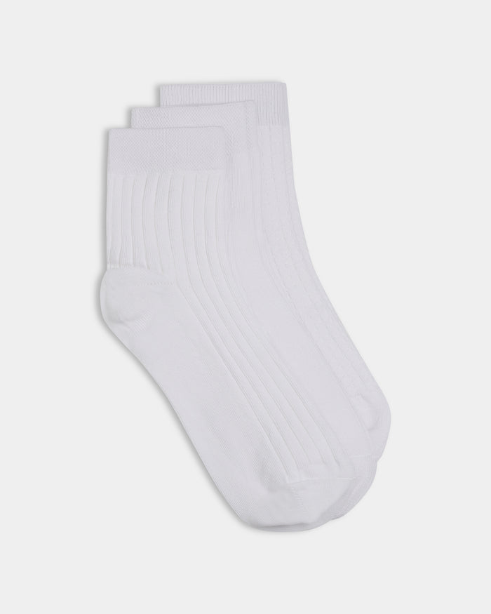 Combed Cotton Ankle Length Socks Pack of 3 - Bago