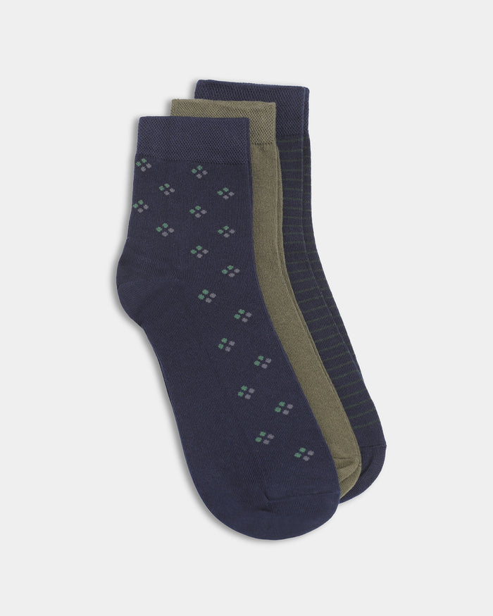 Combed Cotton Ankle Length Socks Pack of 3 - Beni