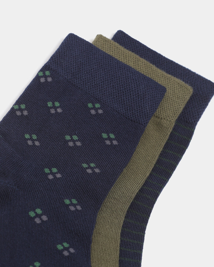 Combed Cotton Ankle Length Socks Pack of 3 - Beni