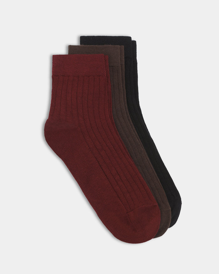 Combed Cotton Ankle Length Socks Pack of 3 - Beya