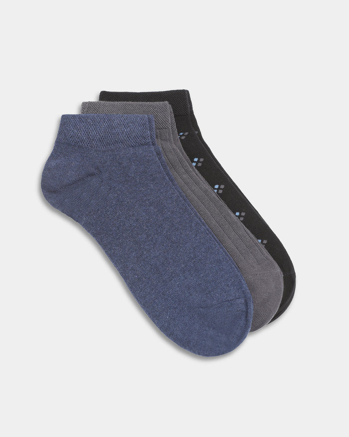 Combed Cotton Ankle Length Socks Pack of 3 - Bida