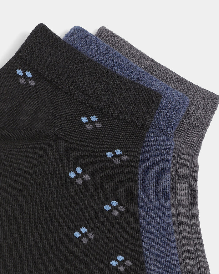 Combed Cotton Ankle Length Socks Pack of 3 - Bida