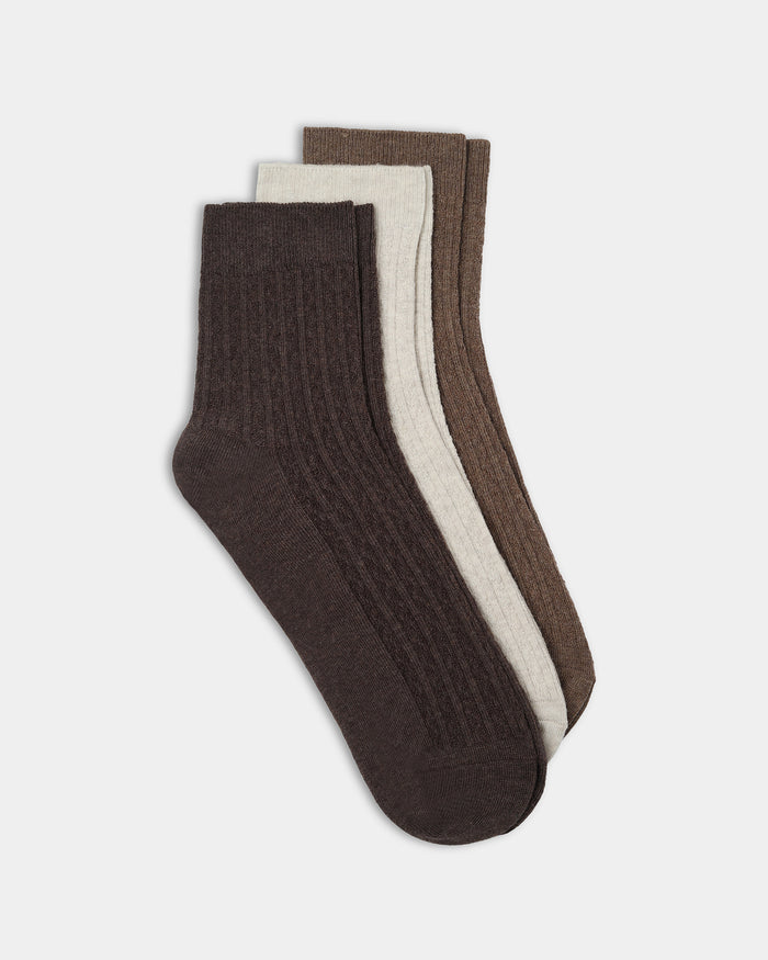 Combed Cotton Ankle Length Socks Pack of 3 - Bon