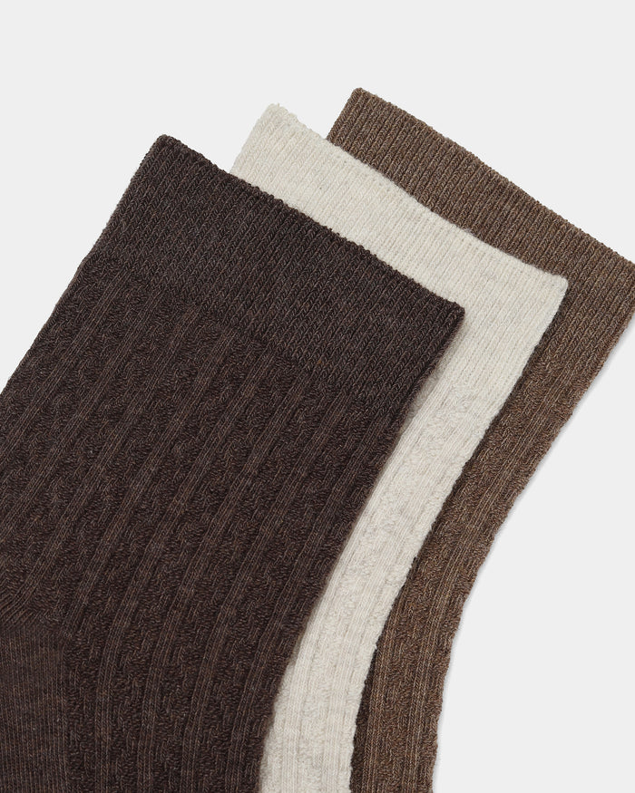 Combed Cotton Ankle Length Socks Pack of 3 - Bon