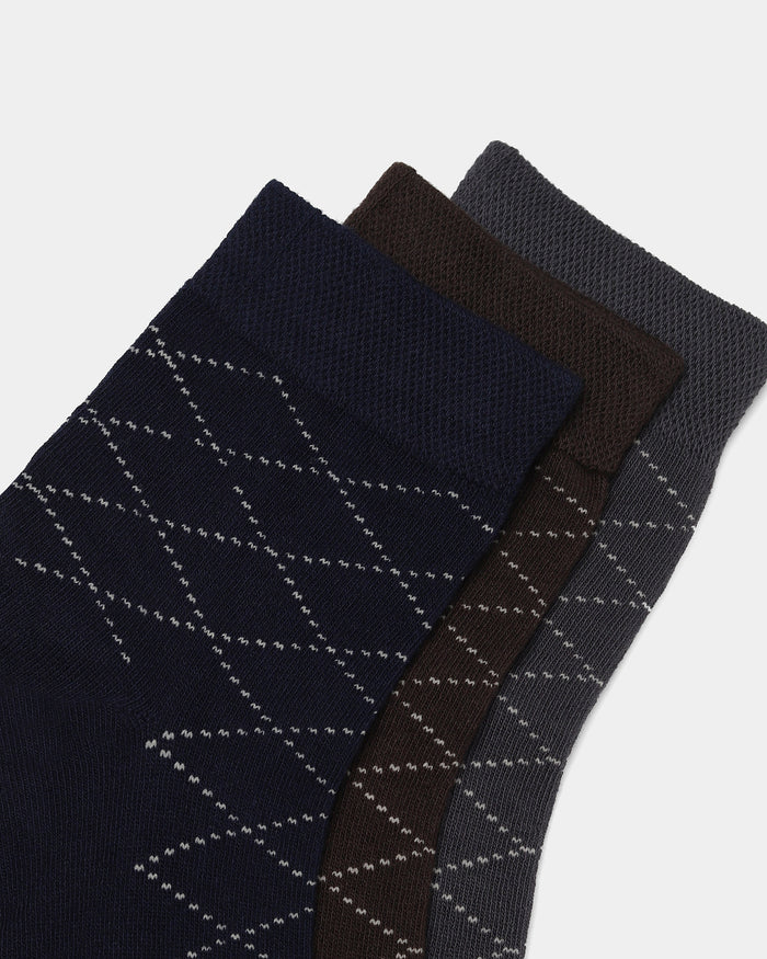 Combed Cotton Ankle Length Socks Pack of 3 - Boro