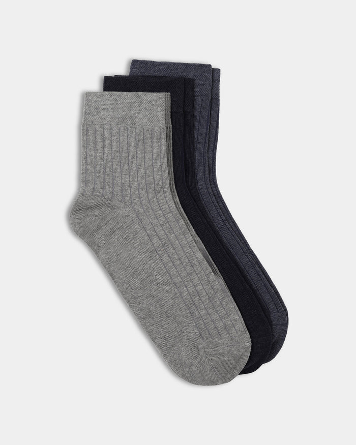 Combed Cotton Ankle Length Socks Pack of 3 - Burgas