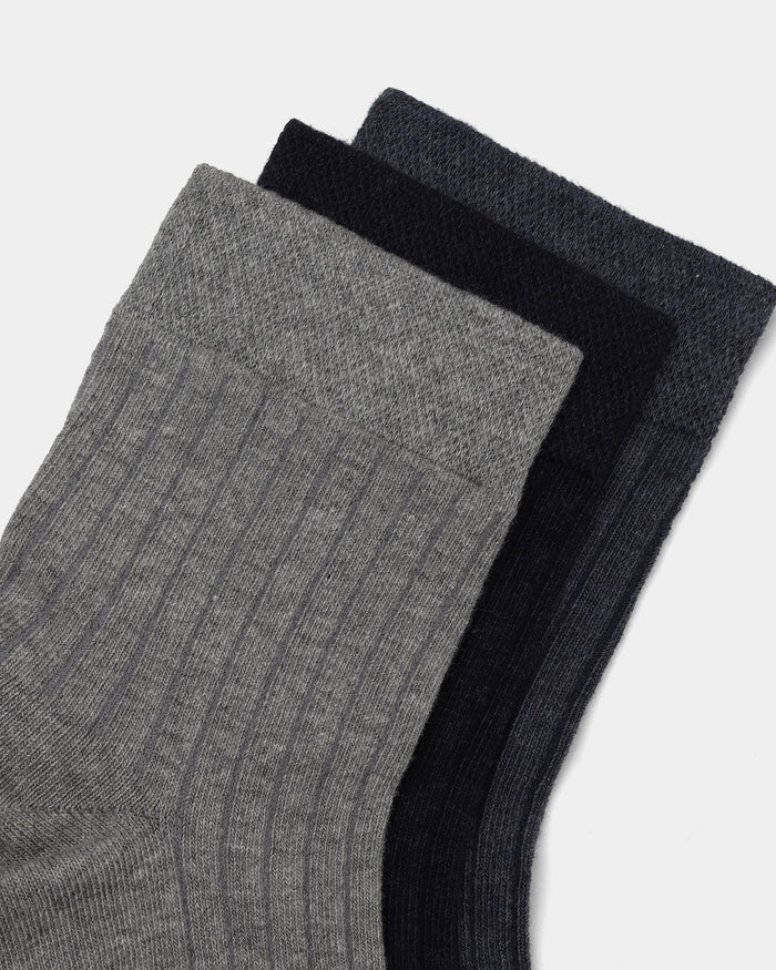 Combed Cotton Ankle Length Socks Pack of 3 - Burgas