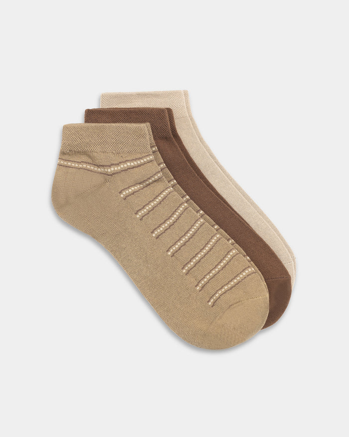 Combed Cotton Ankle Length Socks Pack of 3 - Burgos