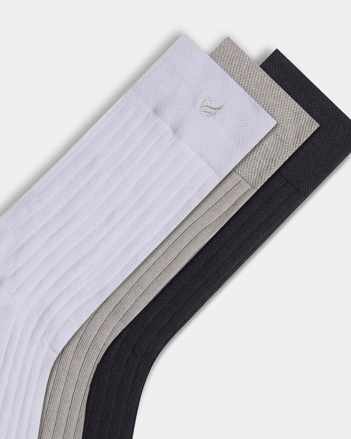 Combed Cotton Crew Length Socks Pack of 3 - Blake