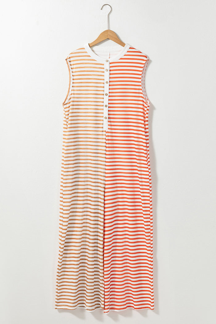 Combinaison sur-dimensionnée à rayures orange *-A WOMAN WE LOVE