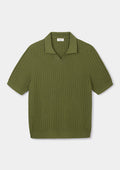 Cossack Green Textured Rib Resort Polo, Polo Shirt - SIRPLUS
