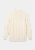 Cream Fisherman Rib Cotton Crew Neck, Crew Neck Jumper - SIRPLUS