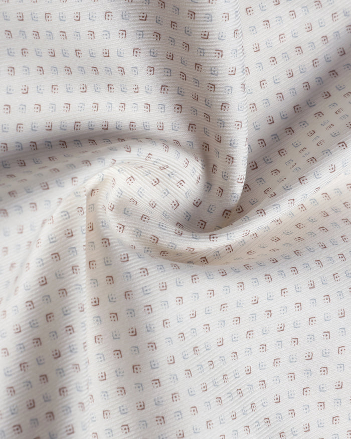 Cream Staples Print Formal Shirts - Eagle