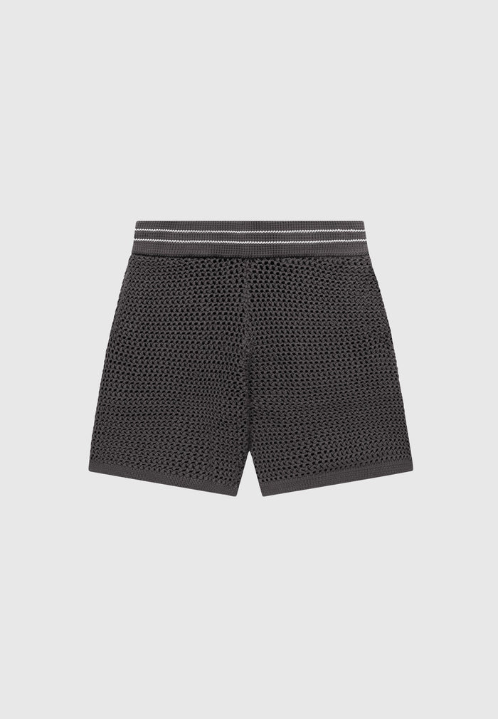 crochet-knit-stripe-shorts-charcoal-grey