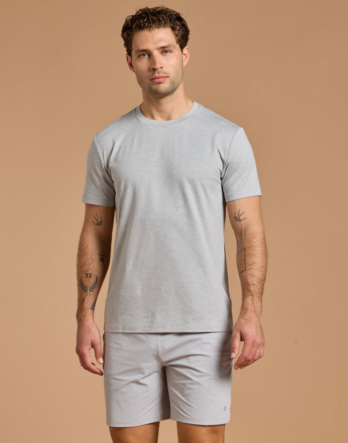 Daily Tee in Stone Grey Marl