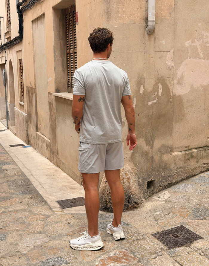 Daily Tee in Stone Grey Marl