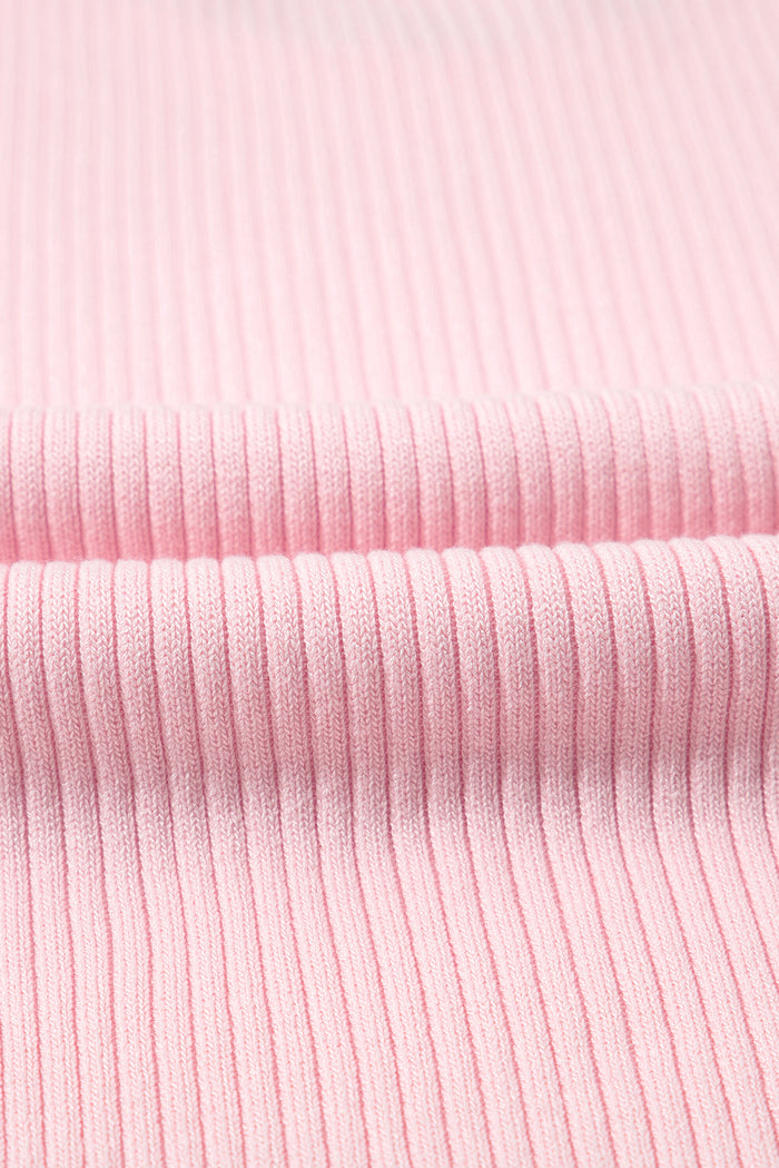 Débardeur rose à col en U en tricot côtelé *-A WOMAN WE LOVE