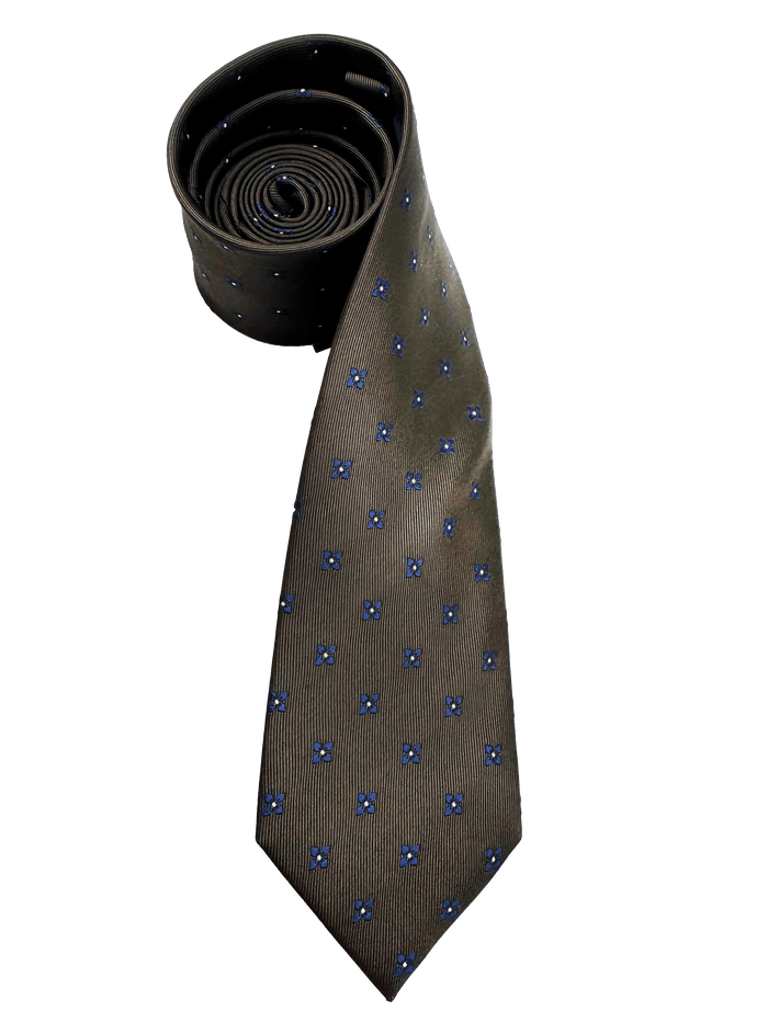 Delancey Brown Rosette Silk Tie