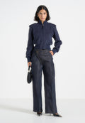 delfina-suede-layered-shoulder-cropped-bomber-jacket-navy