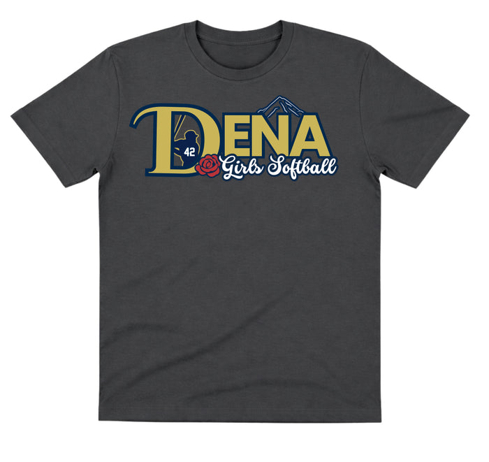 DENA Charcoal Dry Fit Shirt: Girls Softball