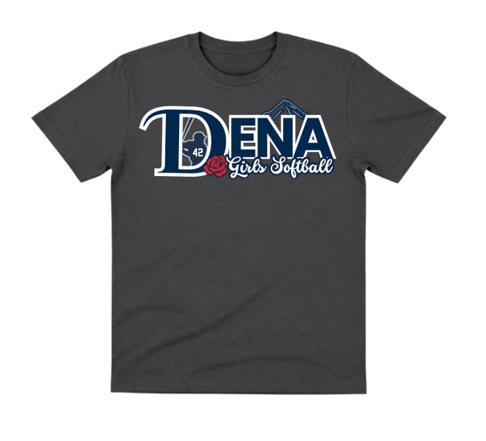 DENA Charcoal Dry Fit Shirt: Girls Softball