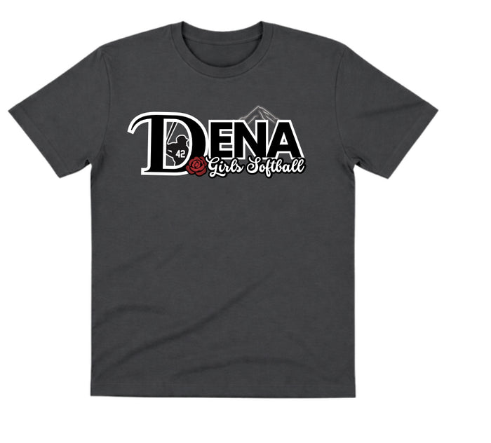 DENA Charcoal Dry Fit Shirt: Girls Softball