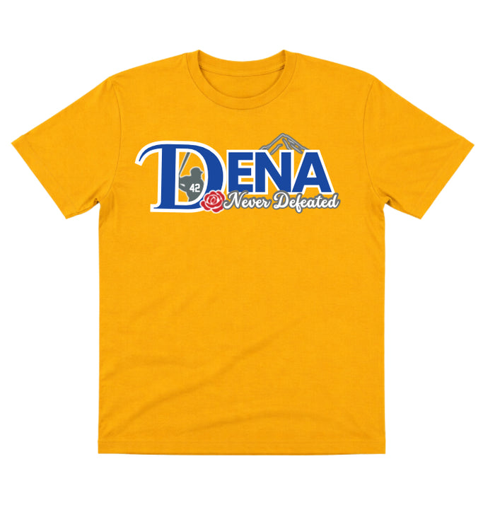 Dena Gold Dry Fit Shirt: Never Defeated