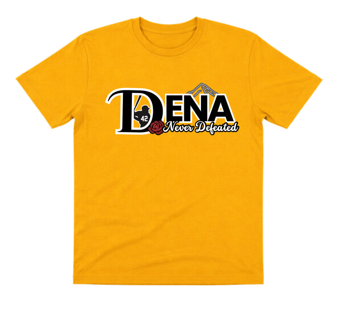 Dena Gold Dry Fit Shirt: Never Defeated