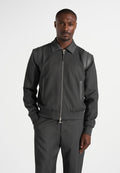 Denis - Tailored Varsity Jacket - Grey