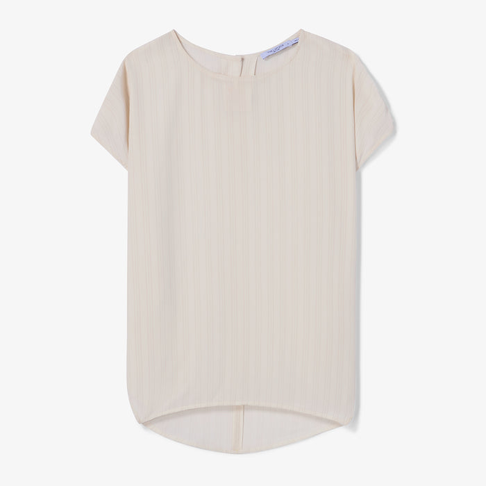 Beige short-sleeve top on a white background
