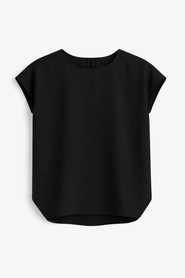 Black sleeveless top on a white background. | Still | Exclude