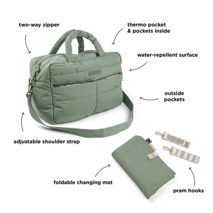 Done by Deer® Previjalna torba Quilted Green Done by Deer